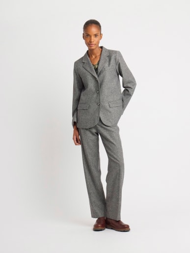 grey wool tweed jacket