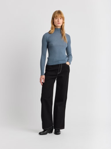 pull Alouette en laine gris-bleu