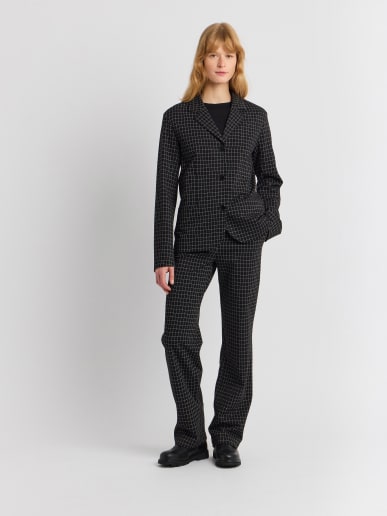 veste Wisa en viscose &agrave; carreaux noir