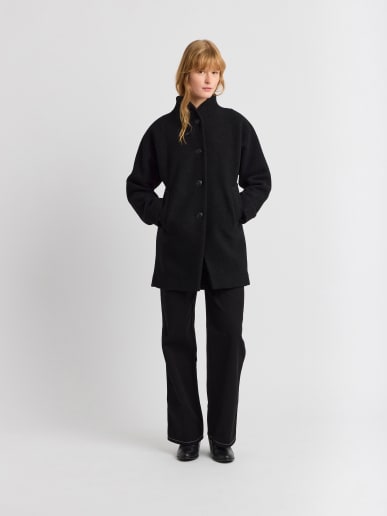 black wool Jova coat