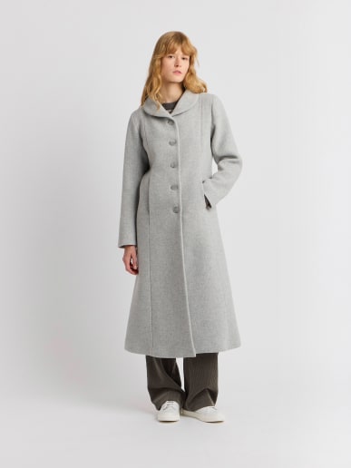 grey wool long coat