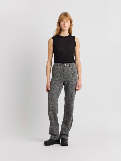 pantalon Boy en polyamide gris chin&eacute;