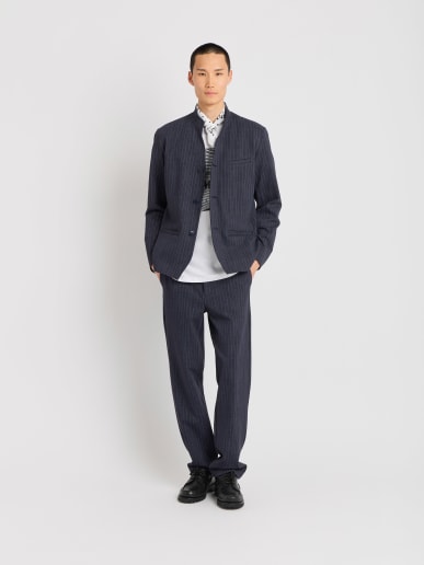 blue viscose striped Fran&ccedil;ois jacket