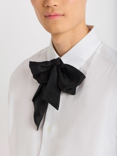 black silk pussycat bow