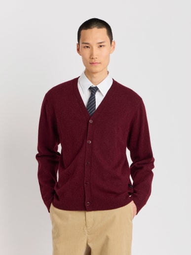 gilet Edwin en jersey d'alpaga bordeaux