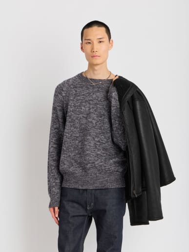 pull en jersey de laine m&eacute;rinos gris