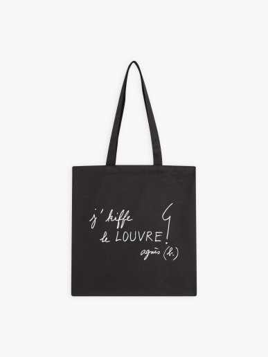 tote bag en coton s&eacute;rigraphie j'kiffe le LOUVRE
