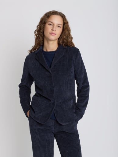 blue jersey corduroy New College jacket