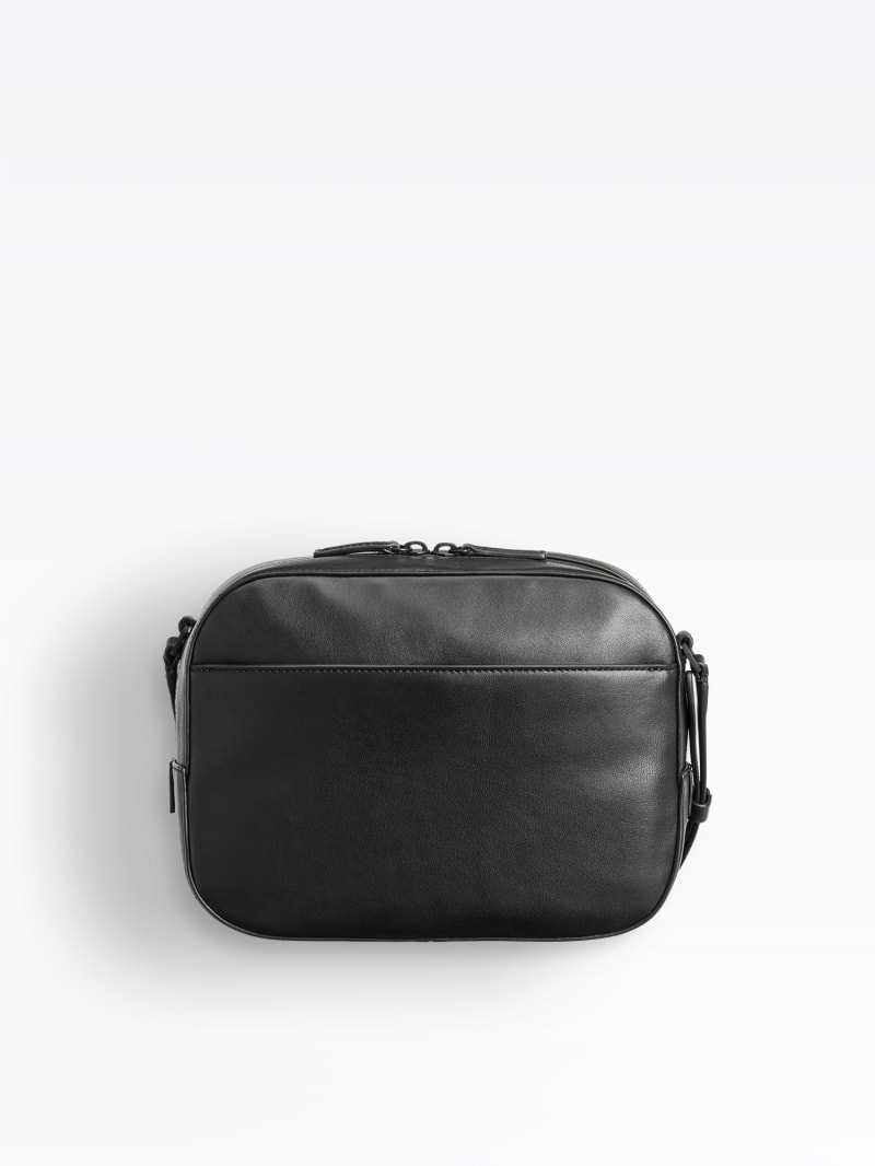 【TMV X DEINET】DIRECTOR'S HAND-PRINTED LEATHER BAG IN BLACK black smooth leather shoulder bag