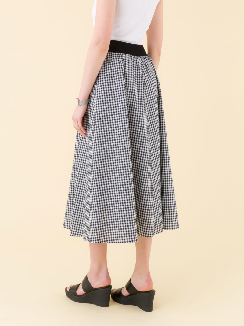 black long cotton gingham check skirt | Agnès b. black long cotton gingham check skirt | Agnès b.
