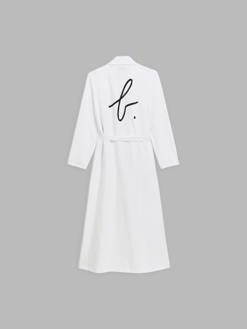 white Peignoir Long cotton bathrobe image number 1