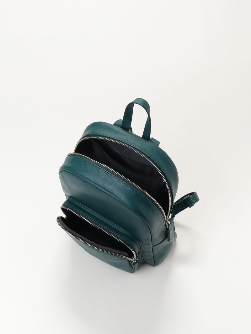 green leather backpack image number 3