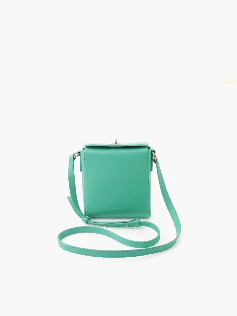 ★TOUT Y EST★ Agnes Bag Tote and Shoulder Bag Green ULB034 light green leather shoulder bag with twist-lock fastener