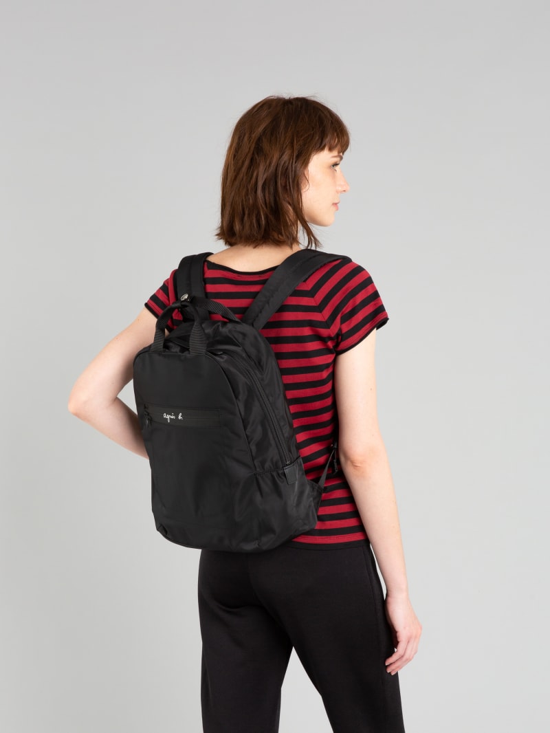 black nylon backpack image number 5