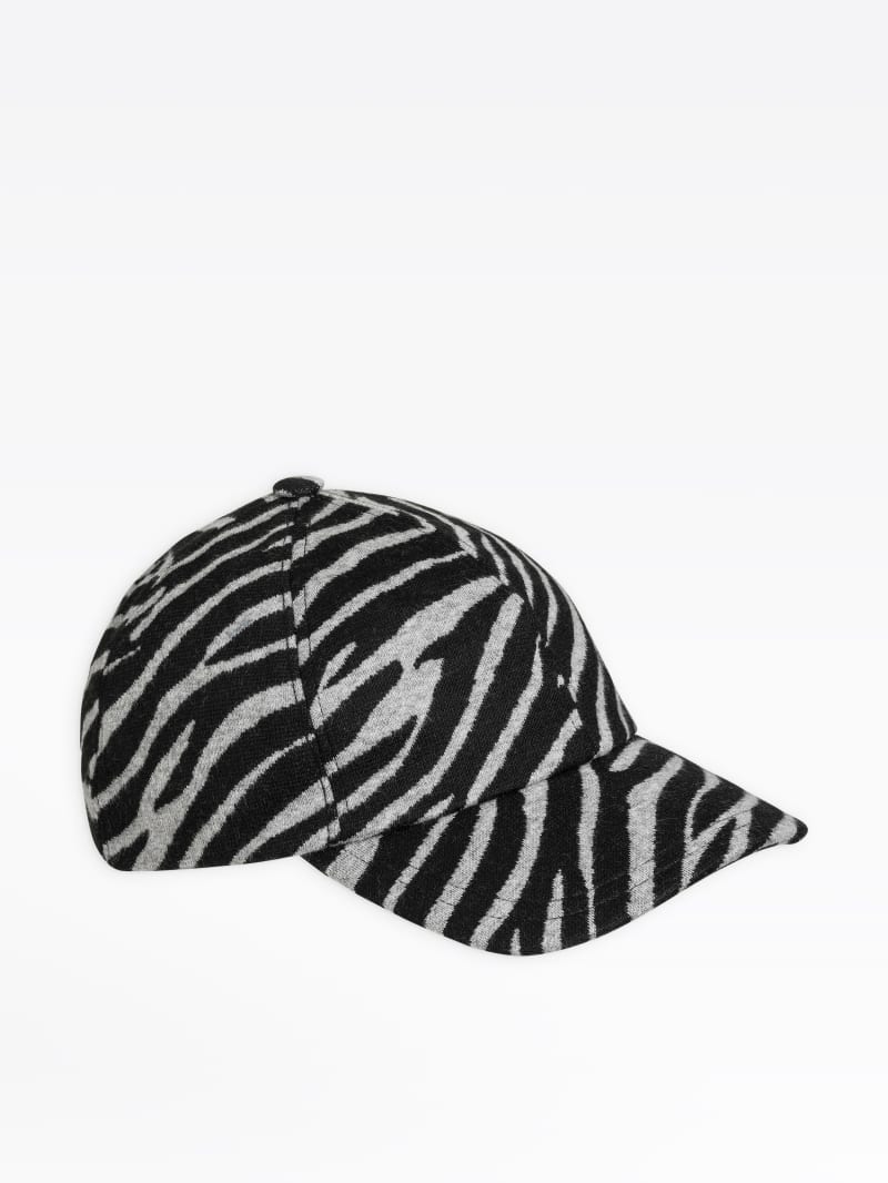jacquard cap with zebra pattern