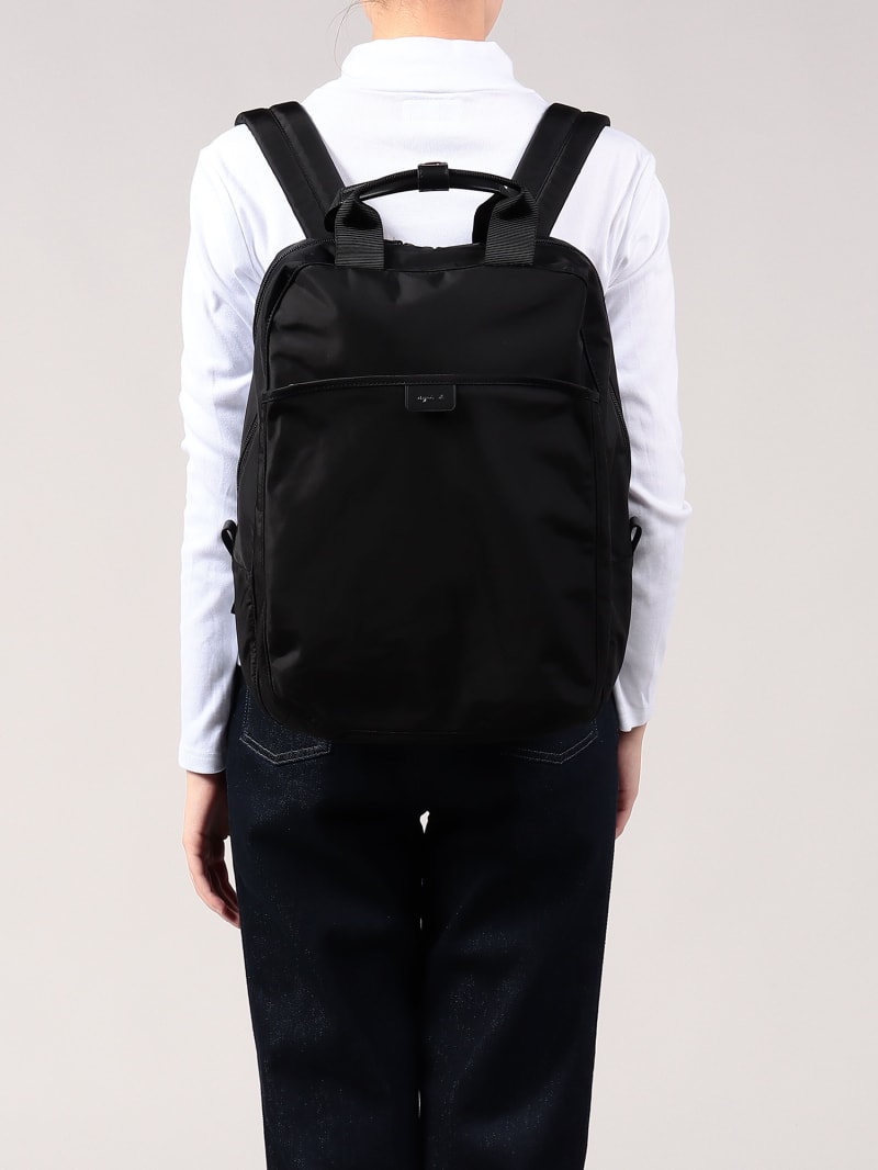 sac à dos noir en nylon avec compartiments image number 4