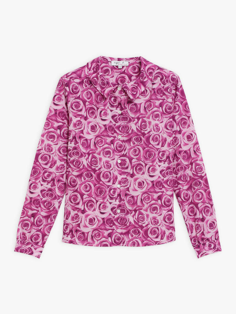 magenta rose print Reb shirt magenta rose print Reb shirt