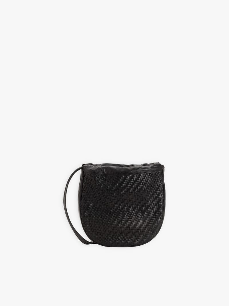 Bourse bag in black woven leather image number 1