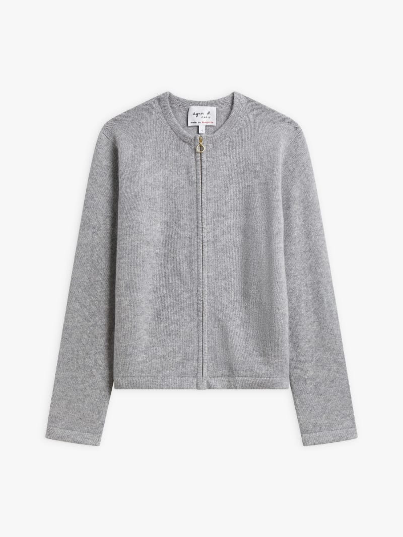 grey cashmere Zip cardigan grey cashmere Zip cardigan