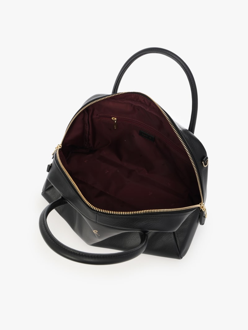 black leather Boston bag image number 5