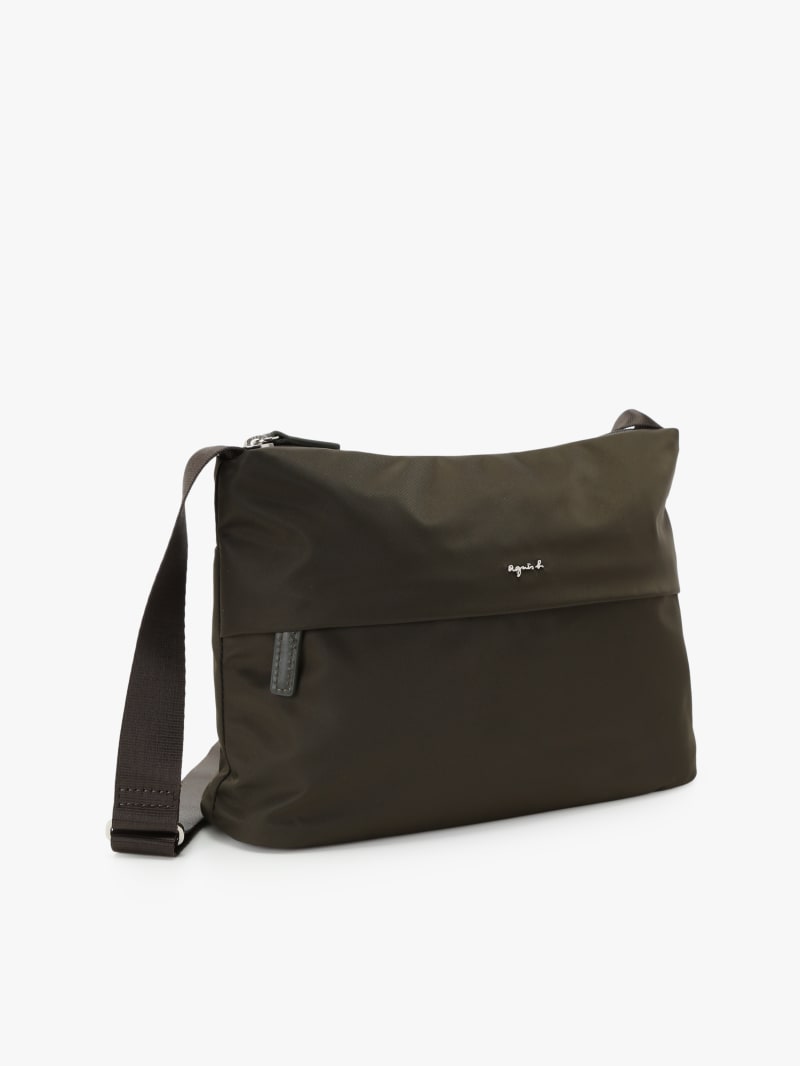green nylon zipped shoulder bag image number 2