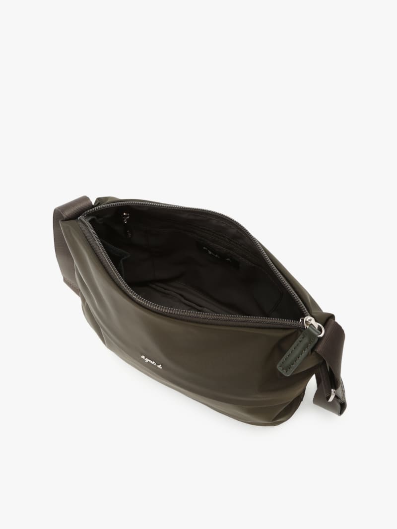green nylon zipped shoulder bag image number 6