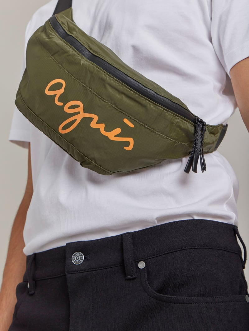 green nylon bum bag image number 0