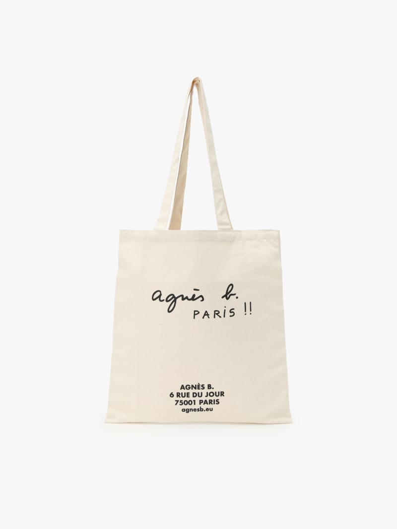 natural cotton agnès b. Paris logo tote image number 0