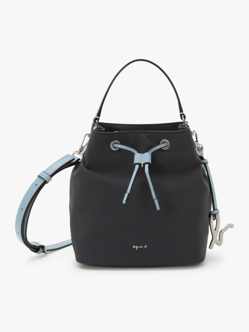 blue nylon bucket bag image number 0