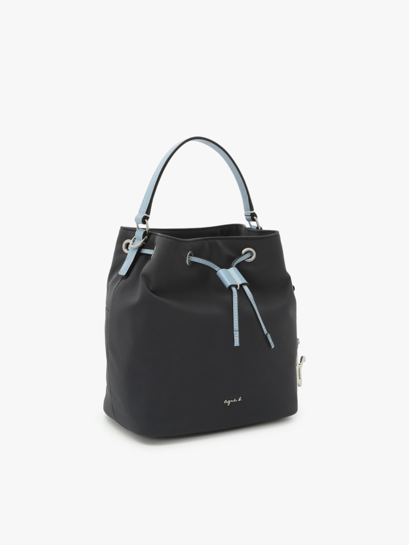 blue nylon bucket bag image number 1