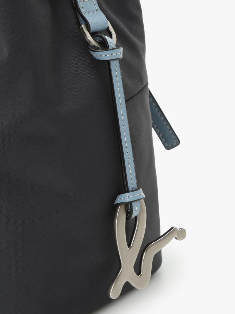blue nylon bucket bag image number 7