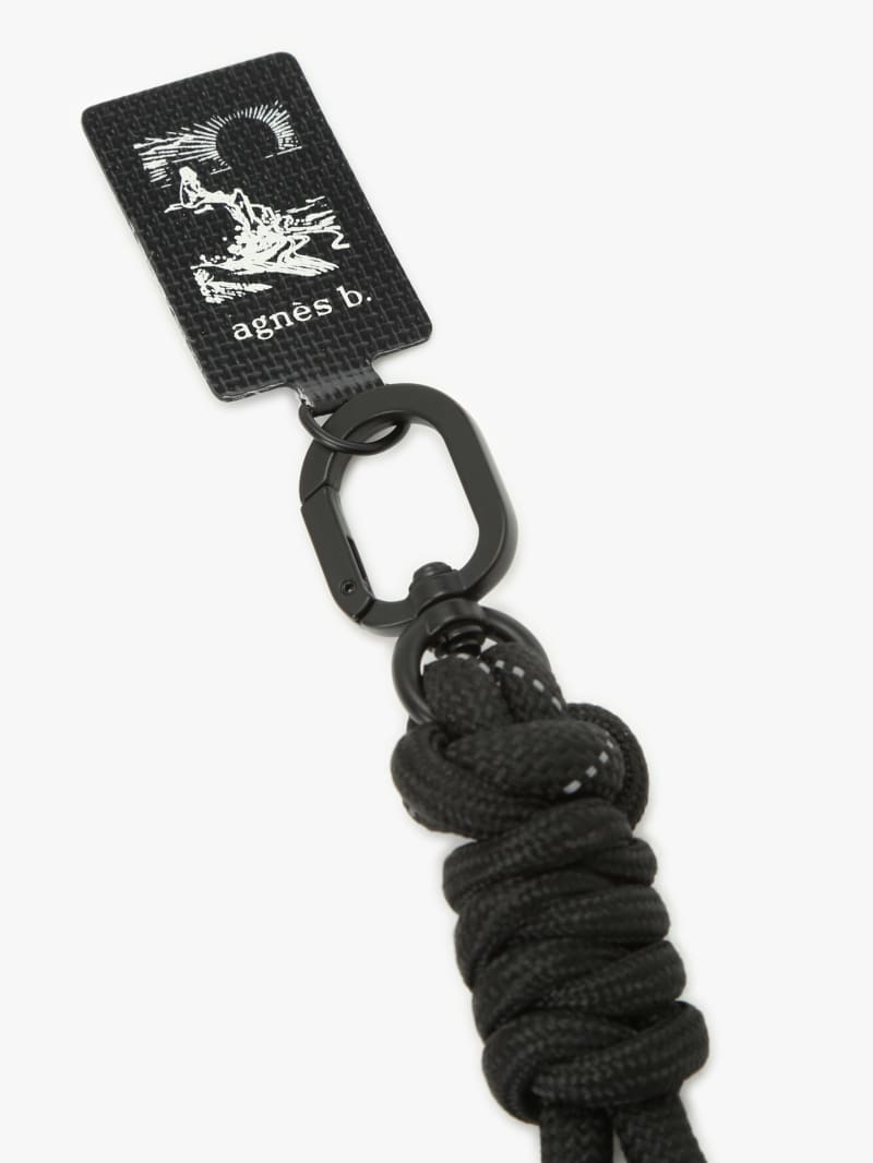 black key ring “agnès b.” with cord image number 2