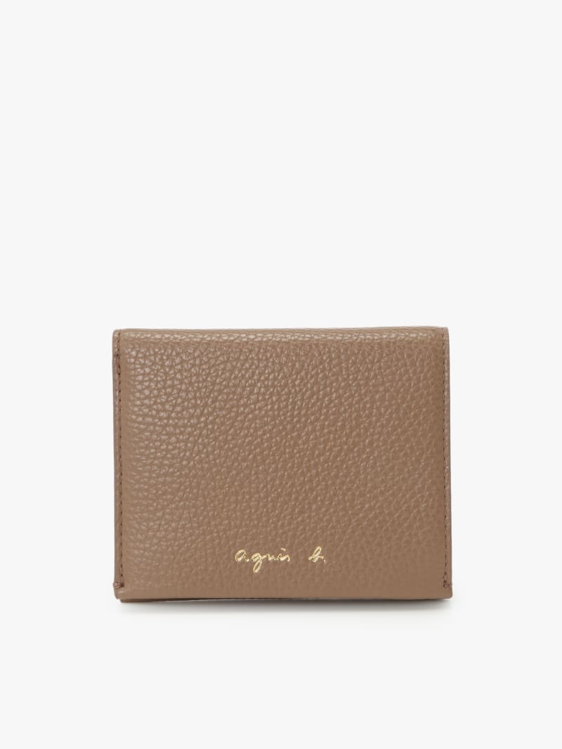 taupe leather wallet image number 0