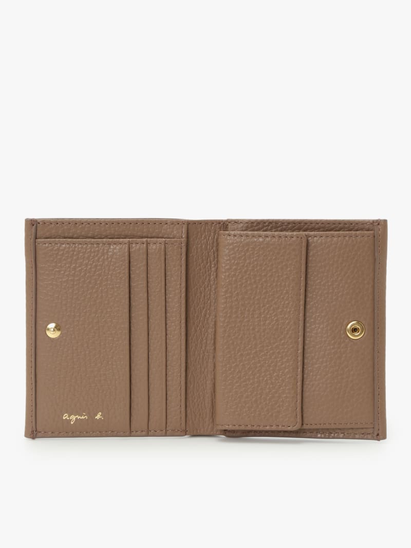 taupe leather wallet image number 3