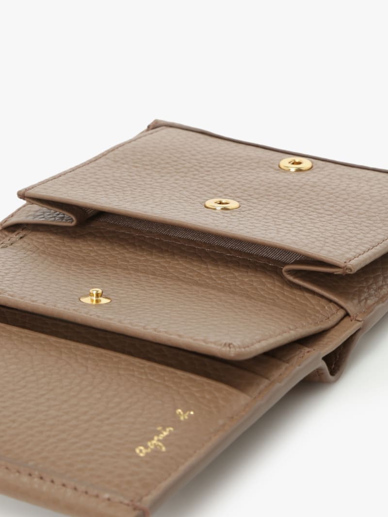 taupe leather wallet image number 5