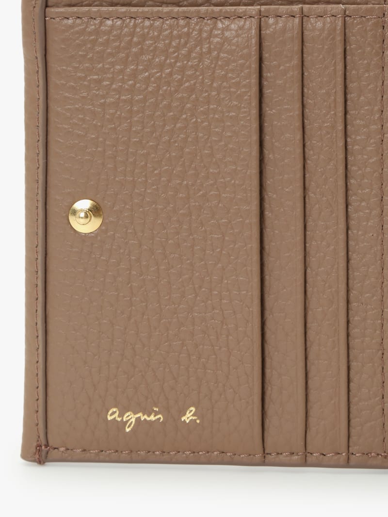 taupe leather wallet image number 7
