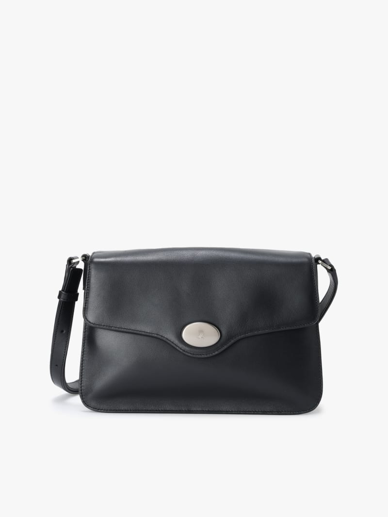 black leather shoulder bag image number 0
