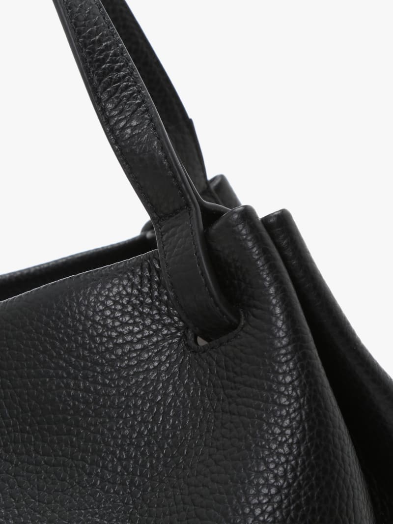 black cowhide leather bag image number 4