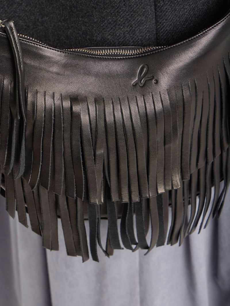 black leather Awa bag image number 6