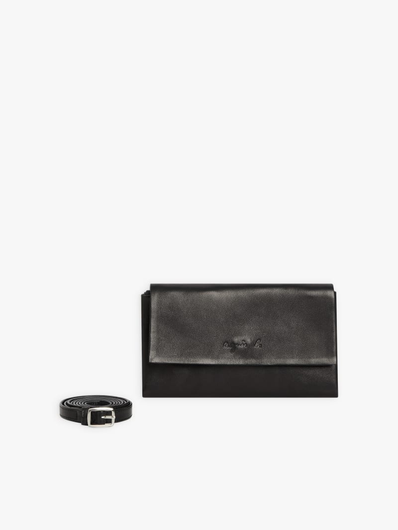 black leather Tina clutch image number 2