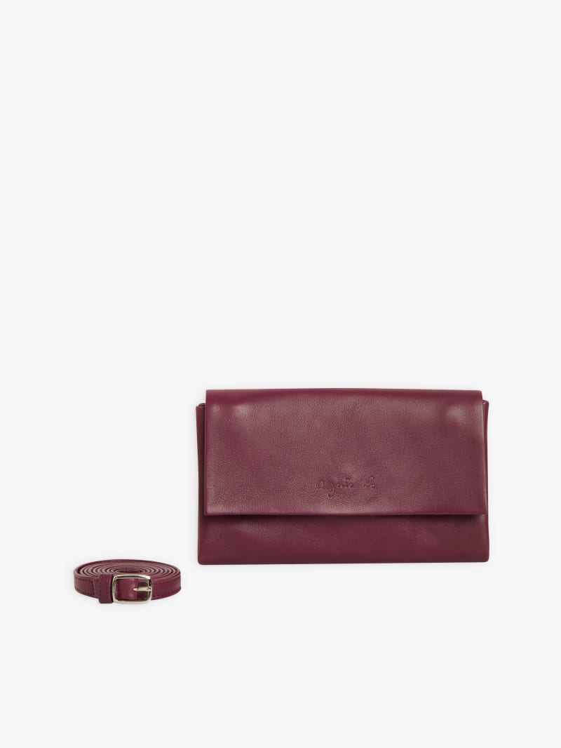 burgundy leather Tina clutch image number 2