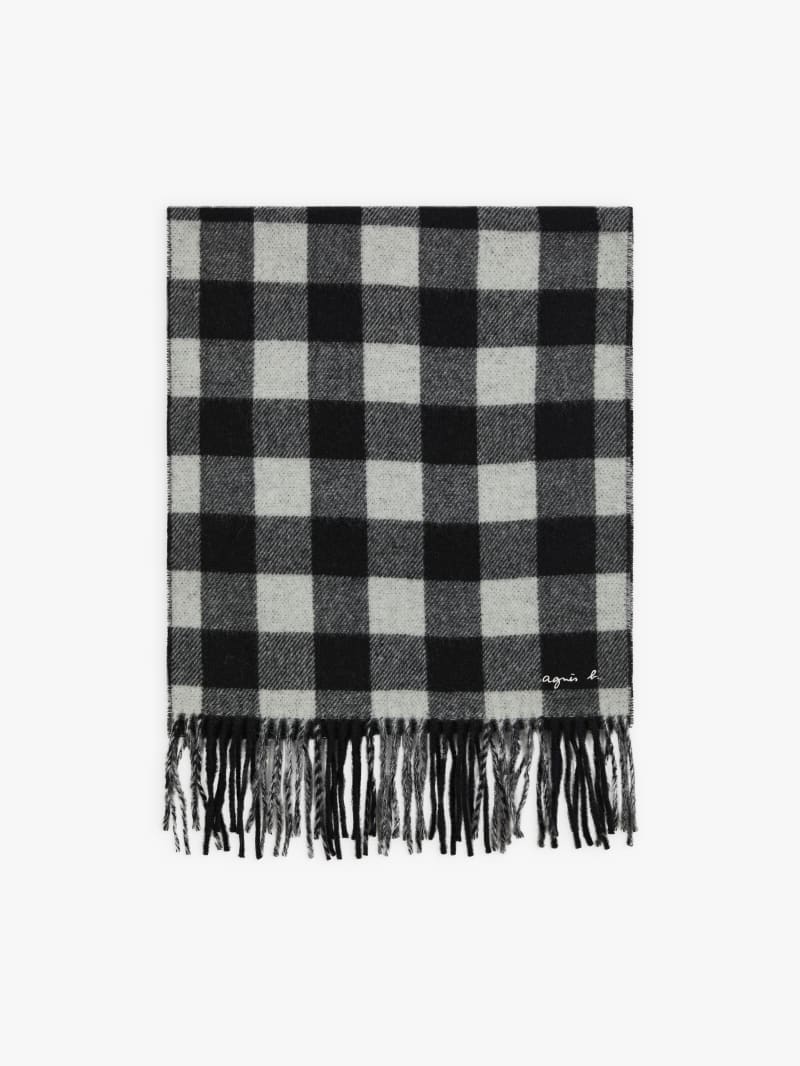 écharpe Jean-Paul en laine à carreaux gris image number 0