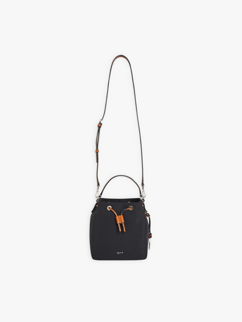 black nylon bucket bag image number 0