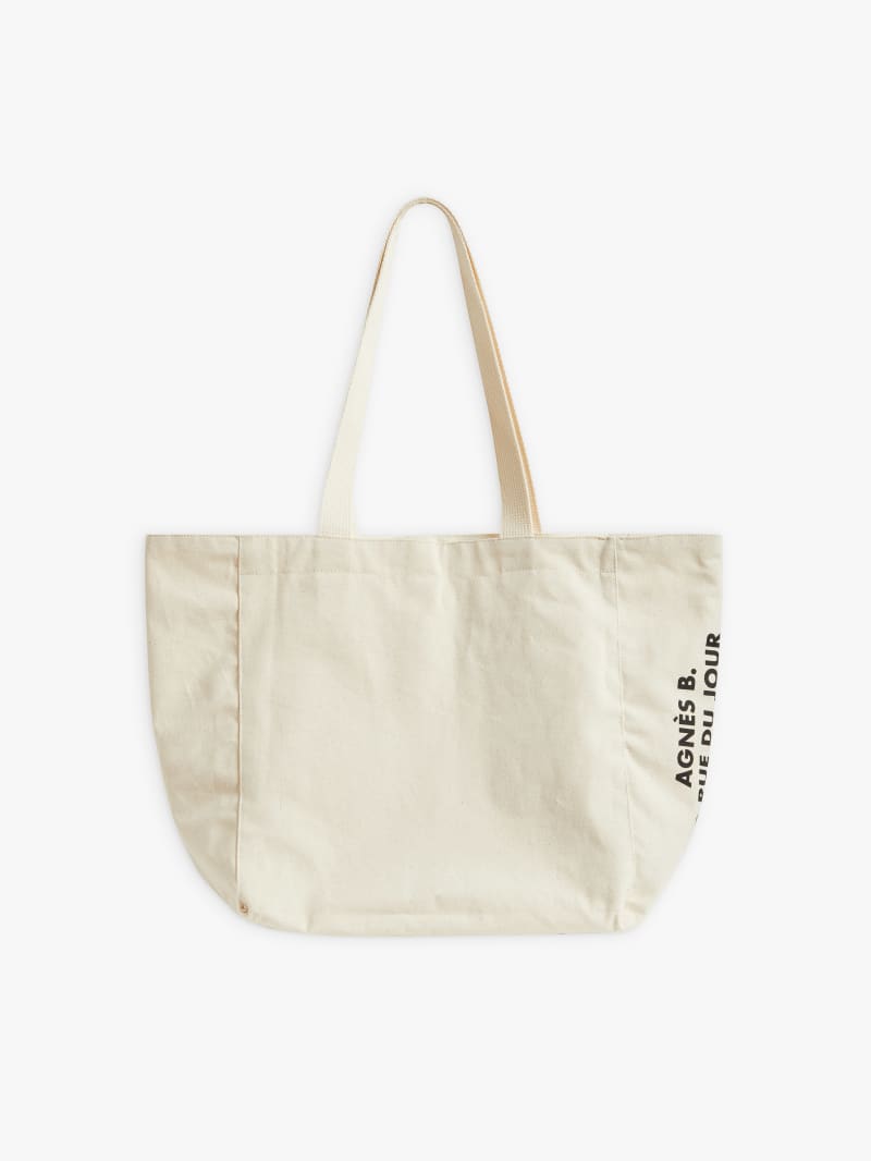 off-white cotton tote bag screen-printed “PARIS” image number 1
