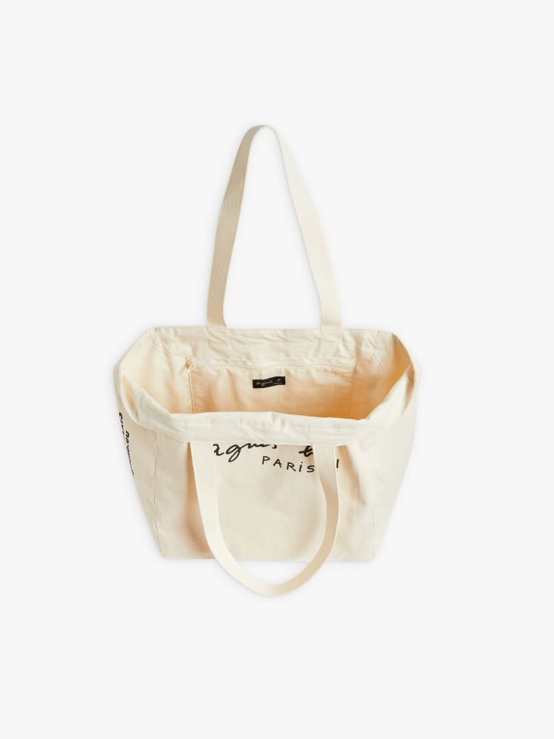 off-white cotton tote bag screen-printed “PARIS” image number 3