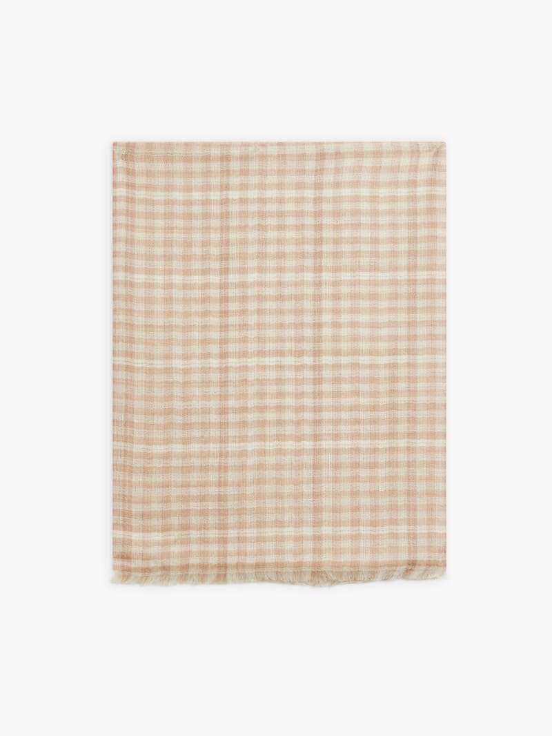 beige checked wool Faro scarf image number 0