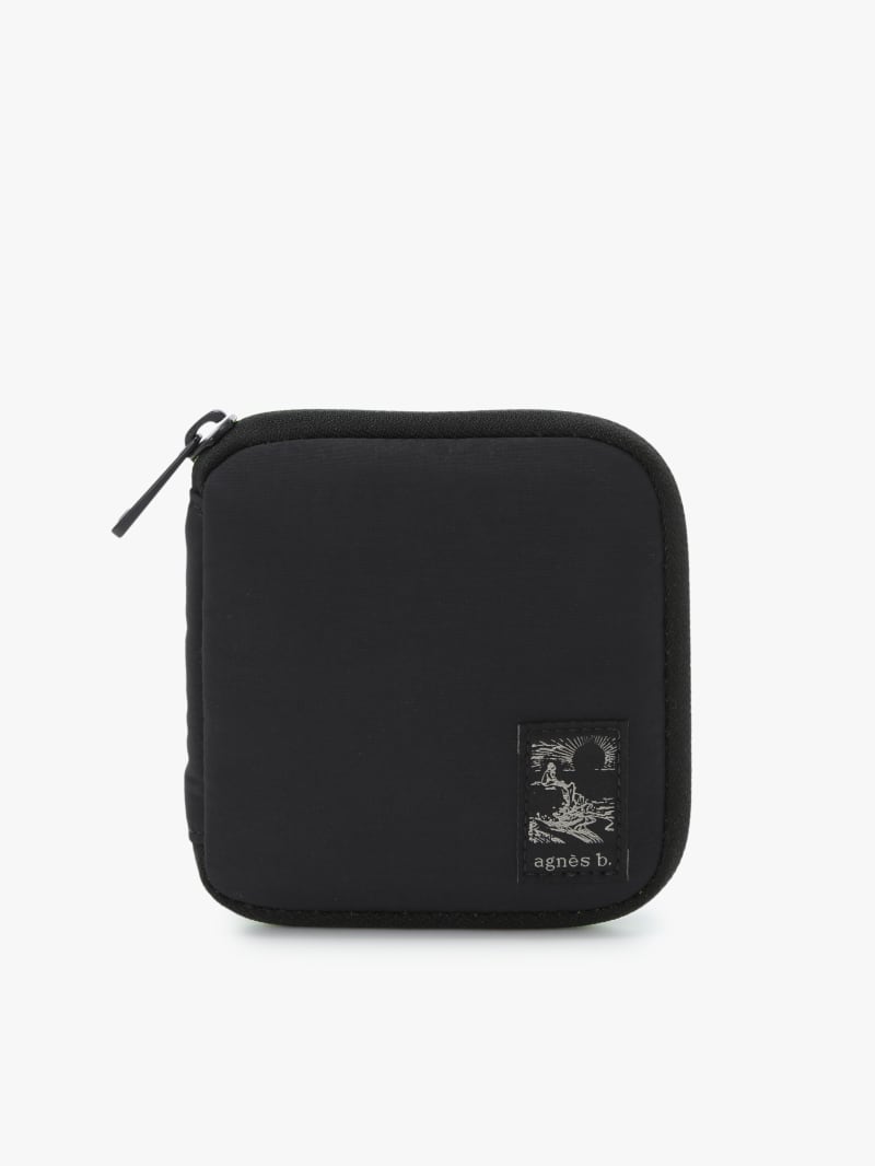 black nylon wallet with fluorescent edges image number 0