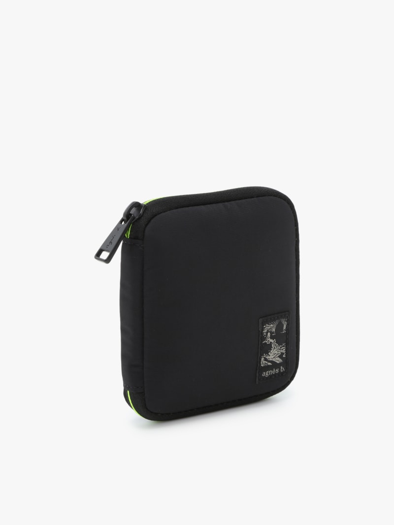black nylon wallet with fluorescent edges image number 2
