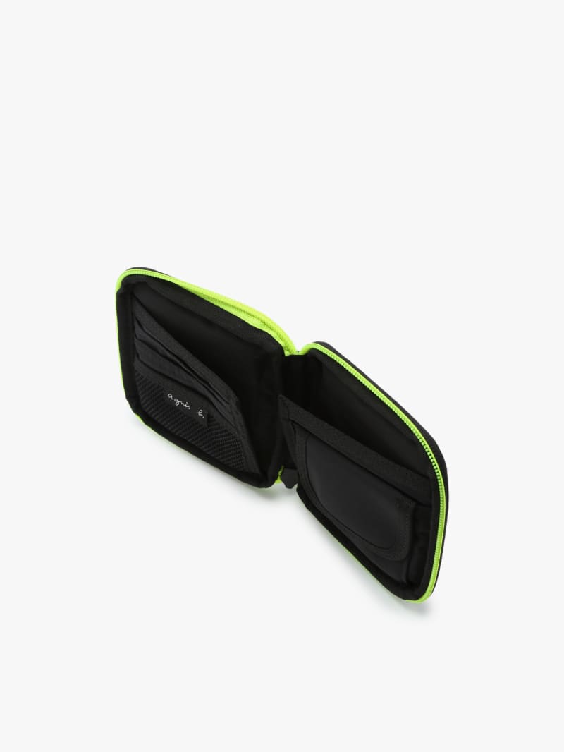 black nylon wallet with fluorescent edges image number 4