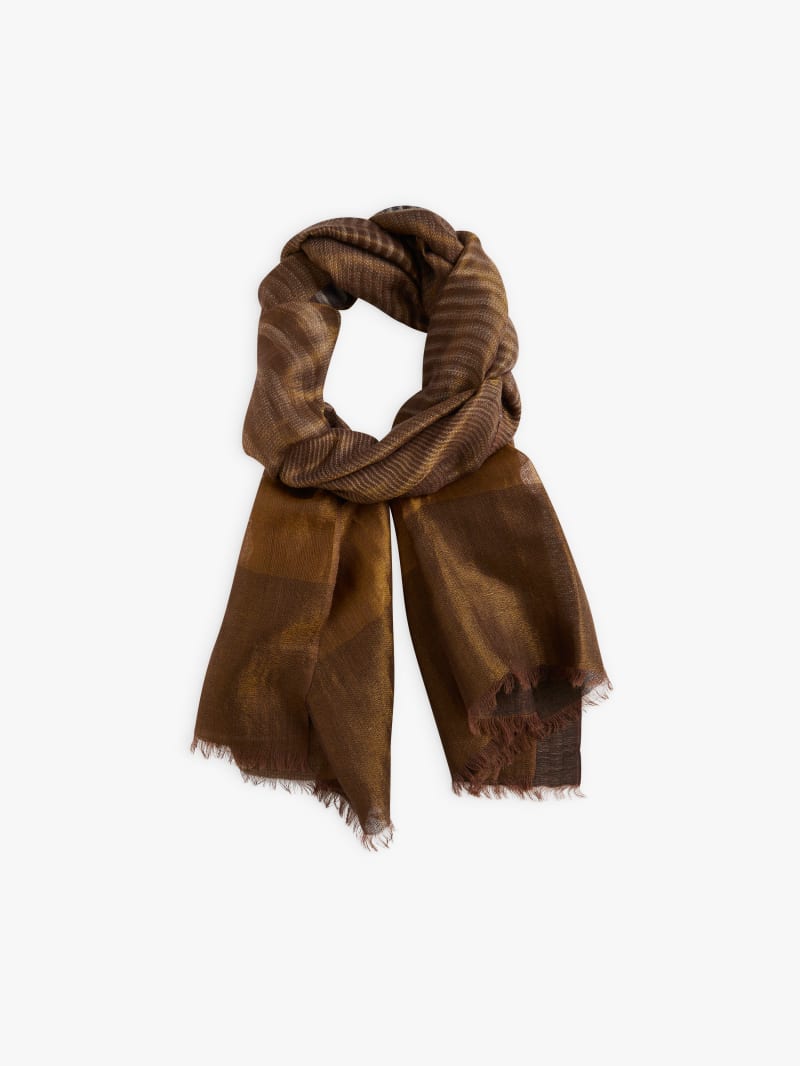 brown wool striped Cindy scarf image number 1